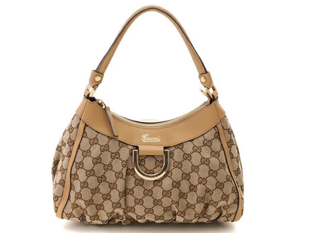 Gucci Bag Handbag GG Canvas Calf Beige Cream